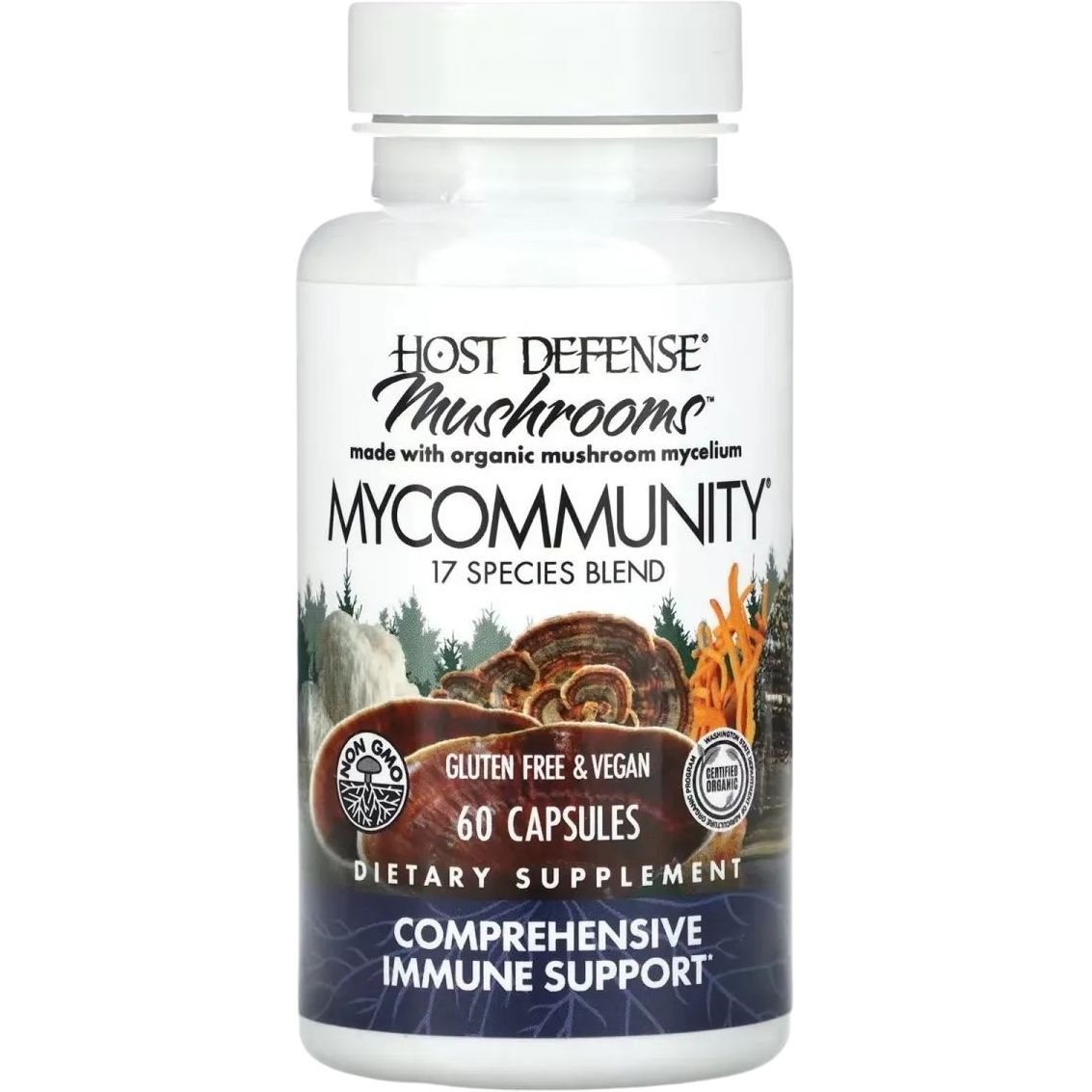 Підтримка імунітету комплекс із 17 грибів Fungi Perfecti Mushrooms Comprehensive Immune Support 60 капсул - фото 1