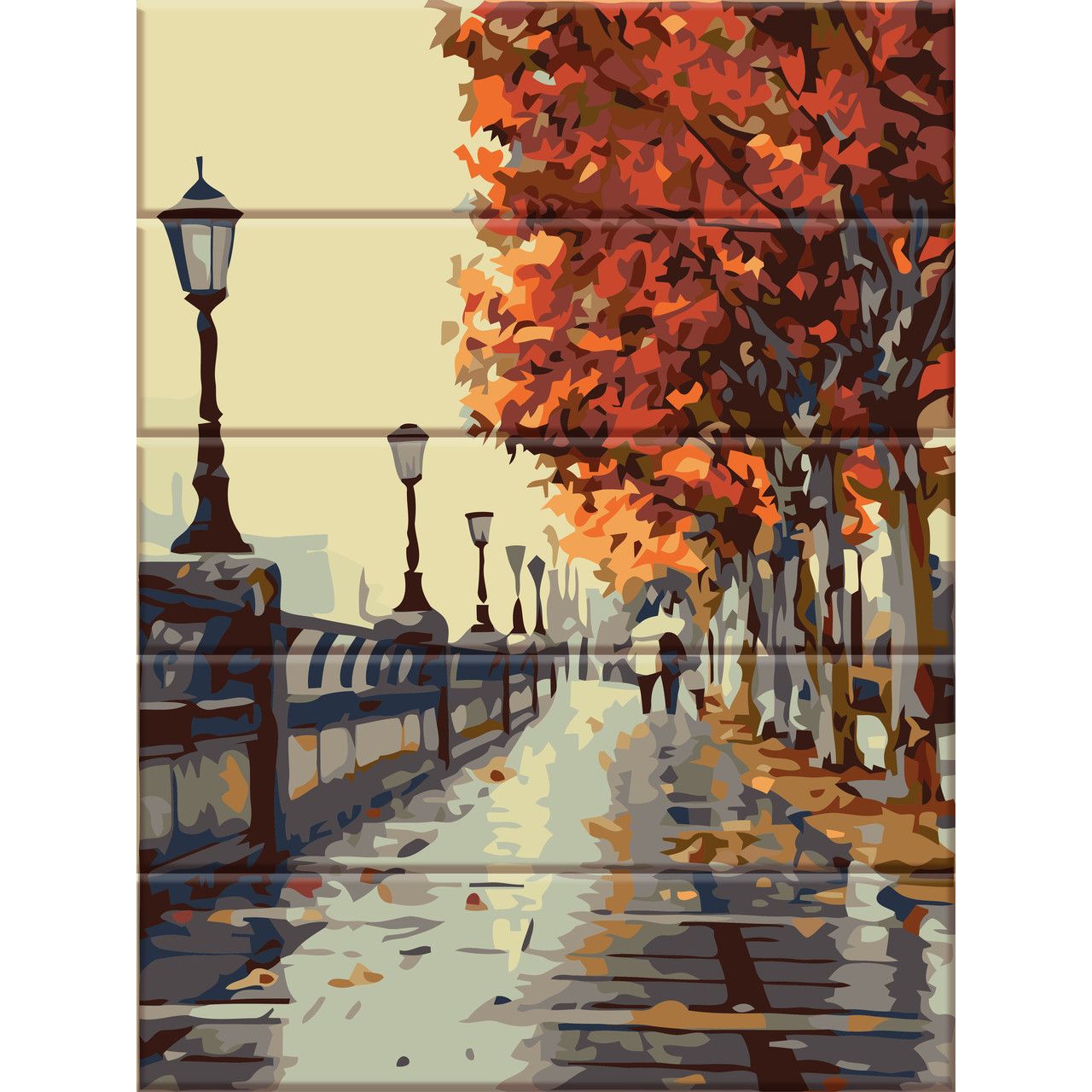 Картина по номерам на дереве Осенняя набережная ArtStory 30х40 см разноцветная 000169610 - фото 1