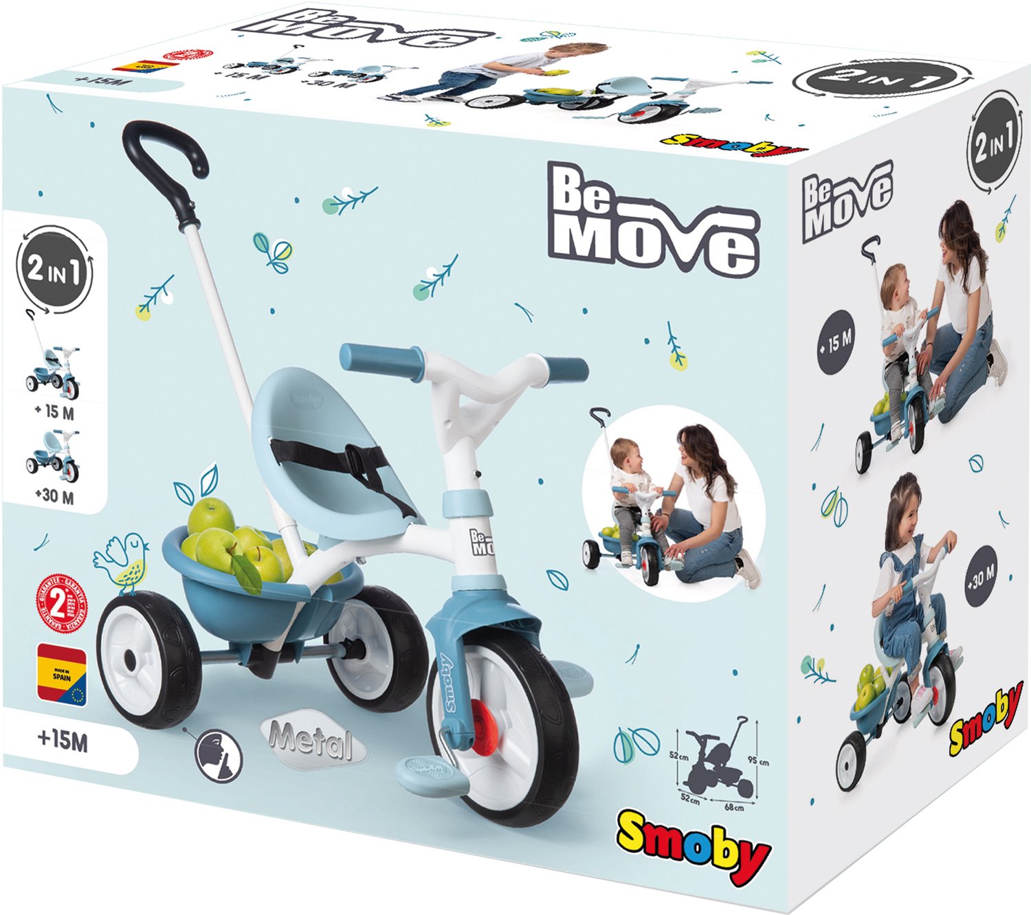 Триколісний велосипед 2 в 1 Smoby Toys Бі Муві, блакитний (740331) - фото 10