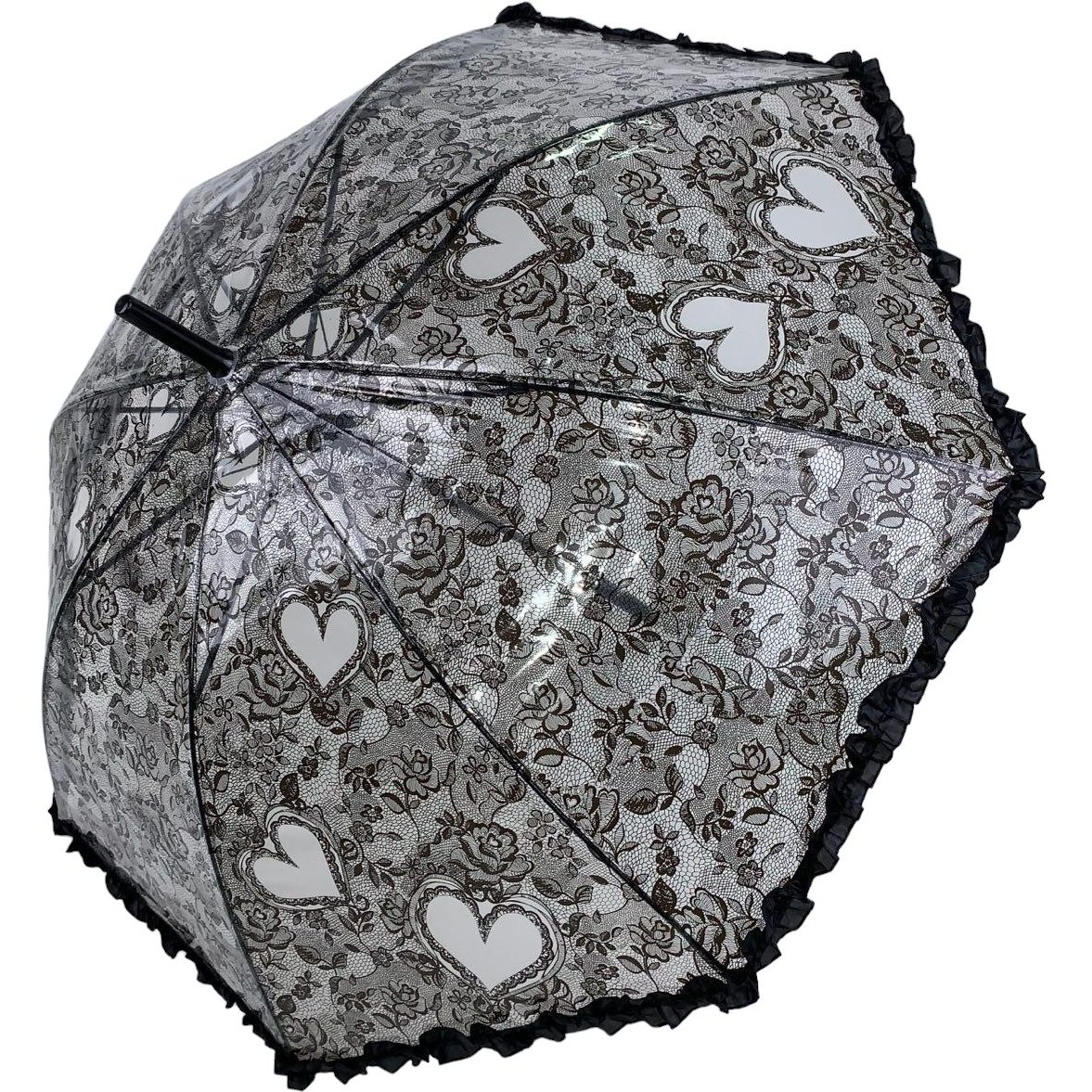 Дитяча парасолька-палиця напівавтомат S&L 84 см чорна - фото 1