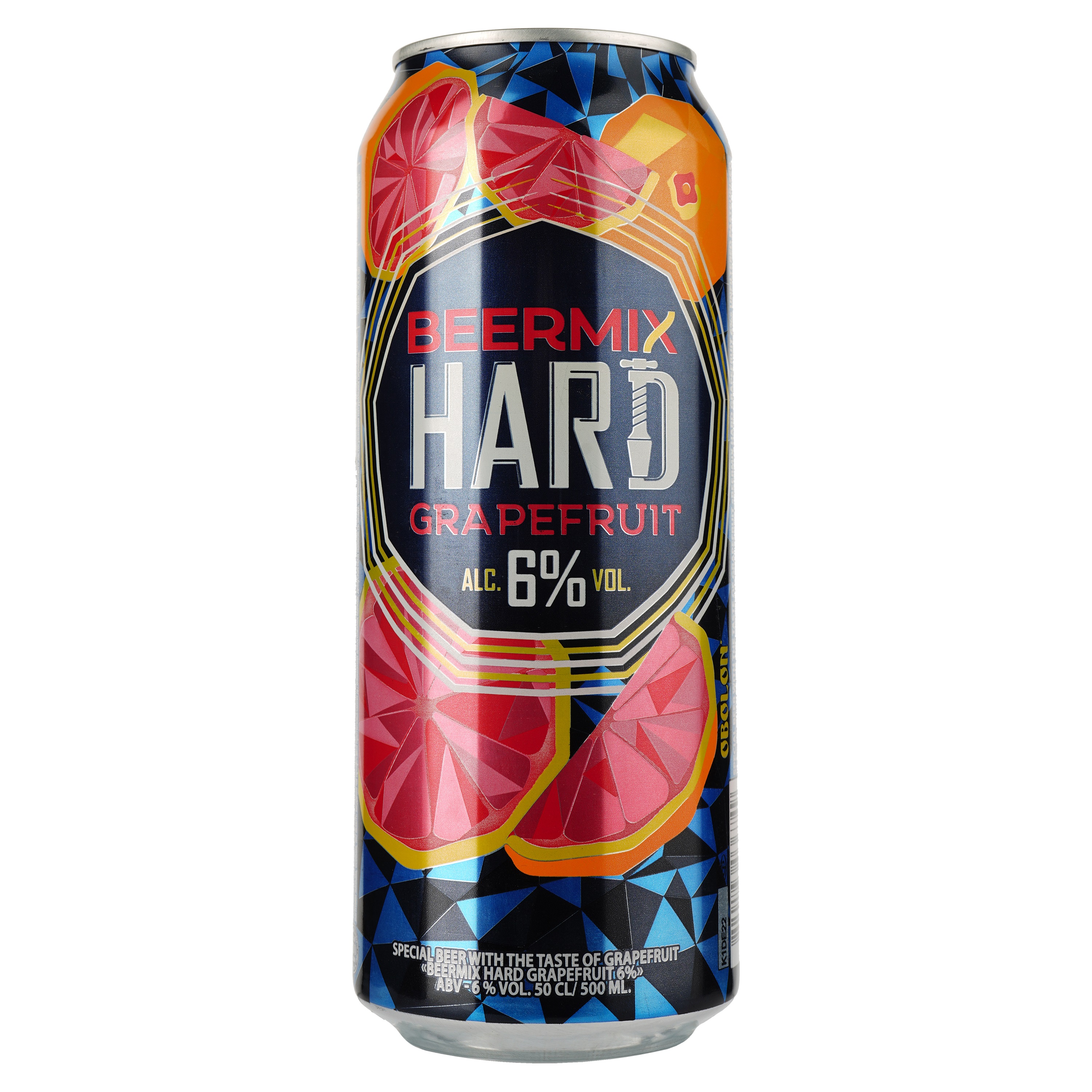 Пиво Оболонь Beermix Hard Grapefruit Грейпфрут, нефильтрованное, 6%, 0,5 л, ж/б - фото 1