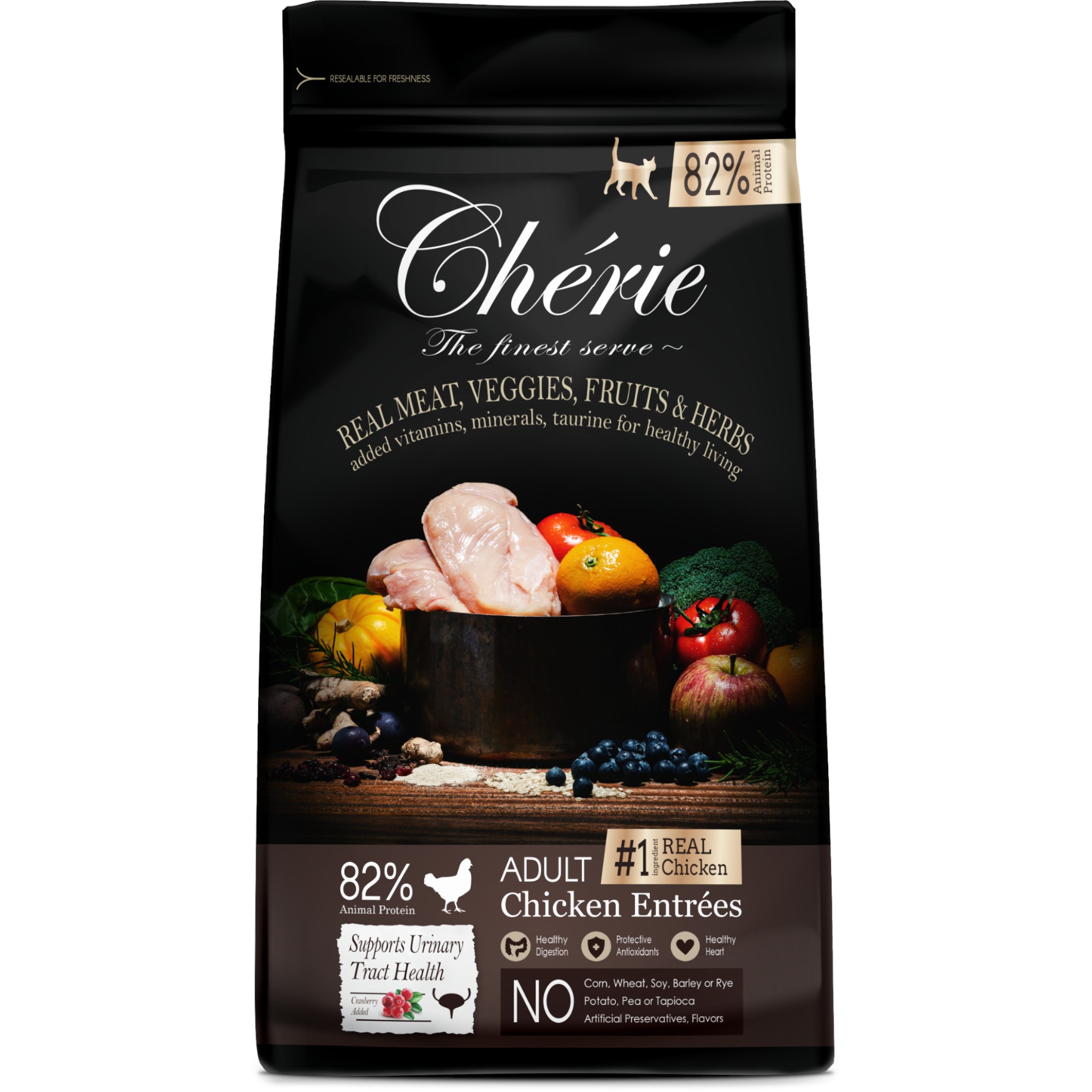 Сухий корм для котів Cherie Dry Food Healthy Urinary Tract Adult Chicken Entrees з куркою 400г - фото 1