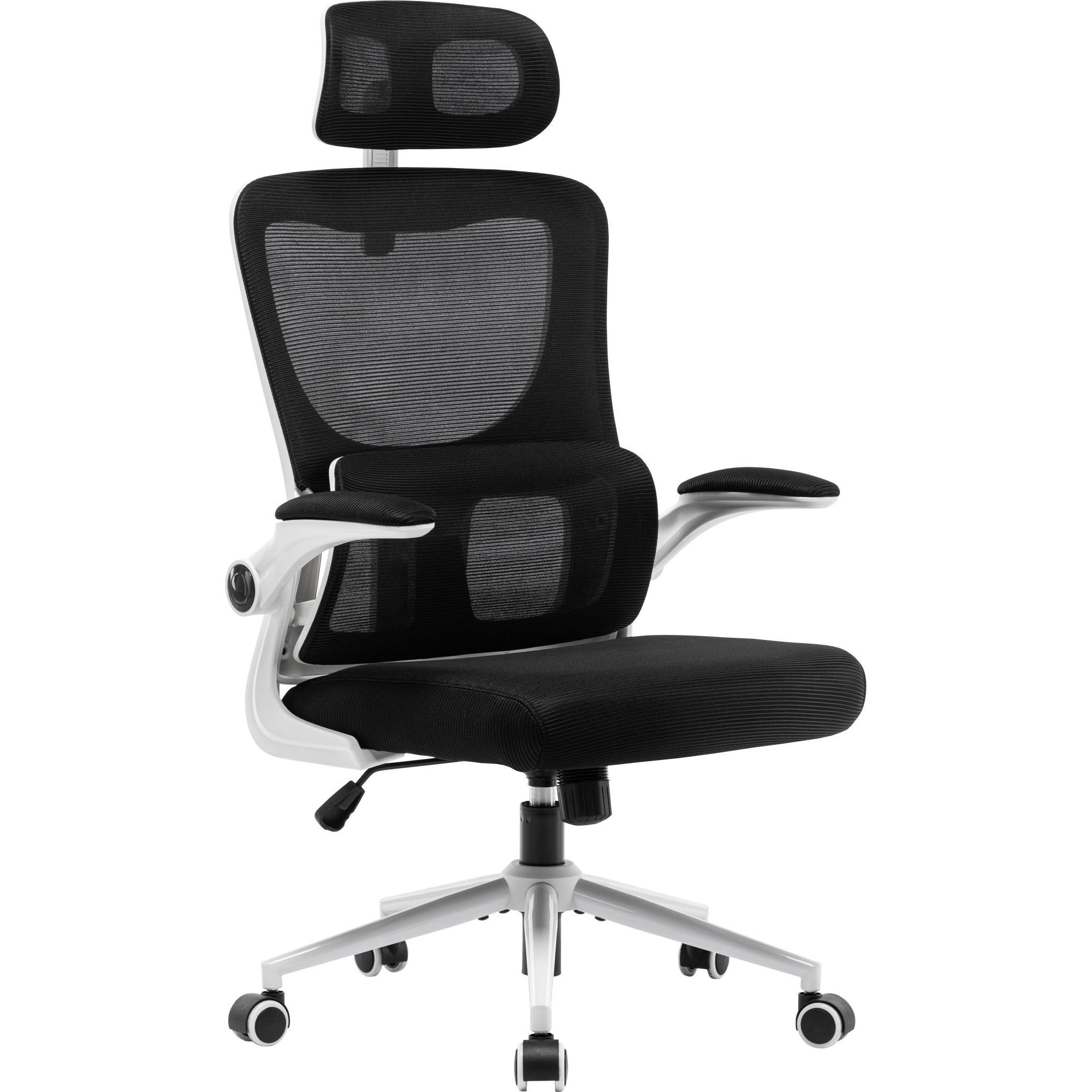 Офісне крісло GT Racer X-5728, чорно-біле (X-5728 White/Black) - фото 1