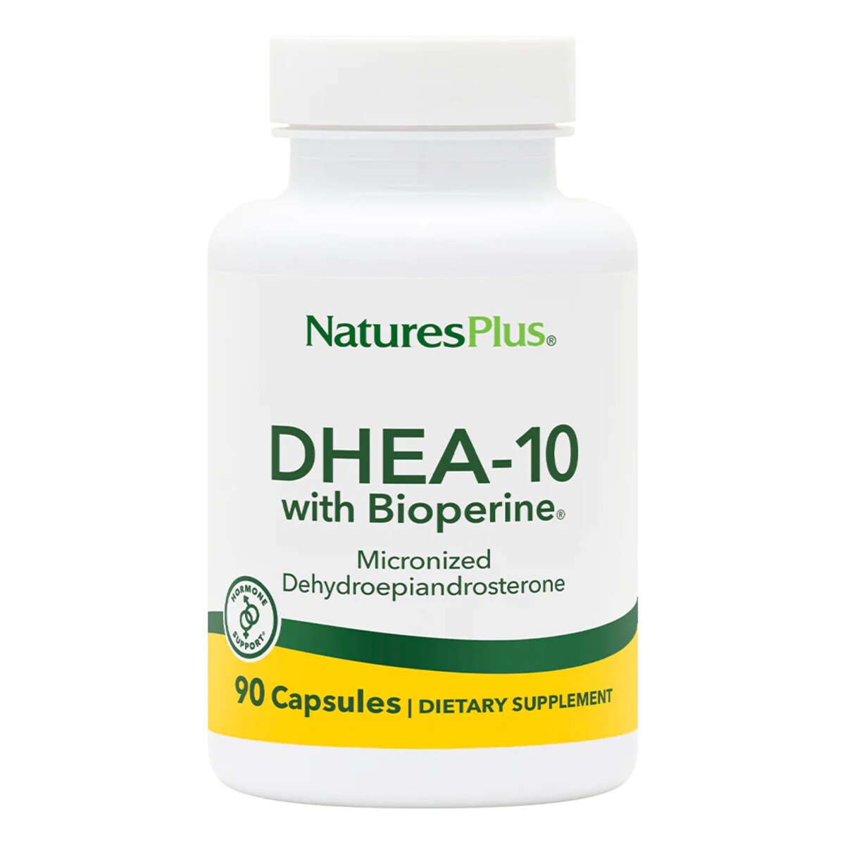 Дегідроепіандростерон з біоперином Nature's Plus DHEA-10 With Bioperine 10 мг 90 вегетаріанських капсул - фото 1