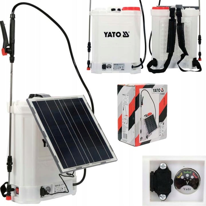 Оприскувач акумуляторний Yato ранцевий із сонячною батареєю 16 л - фото 4