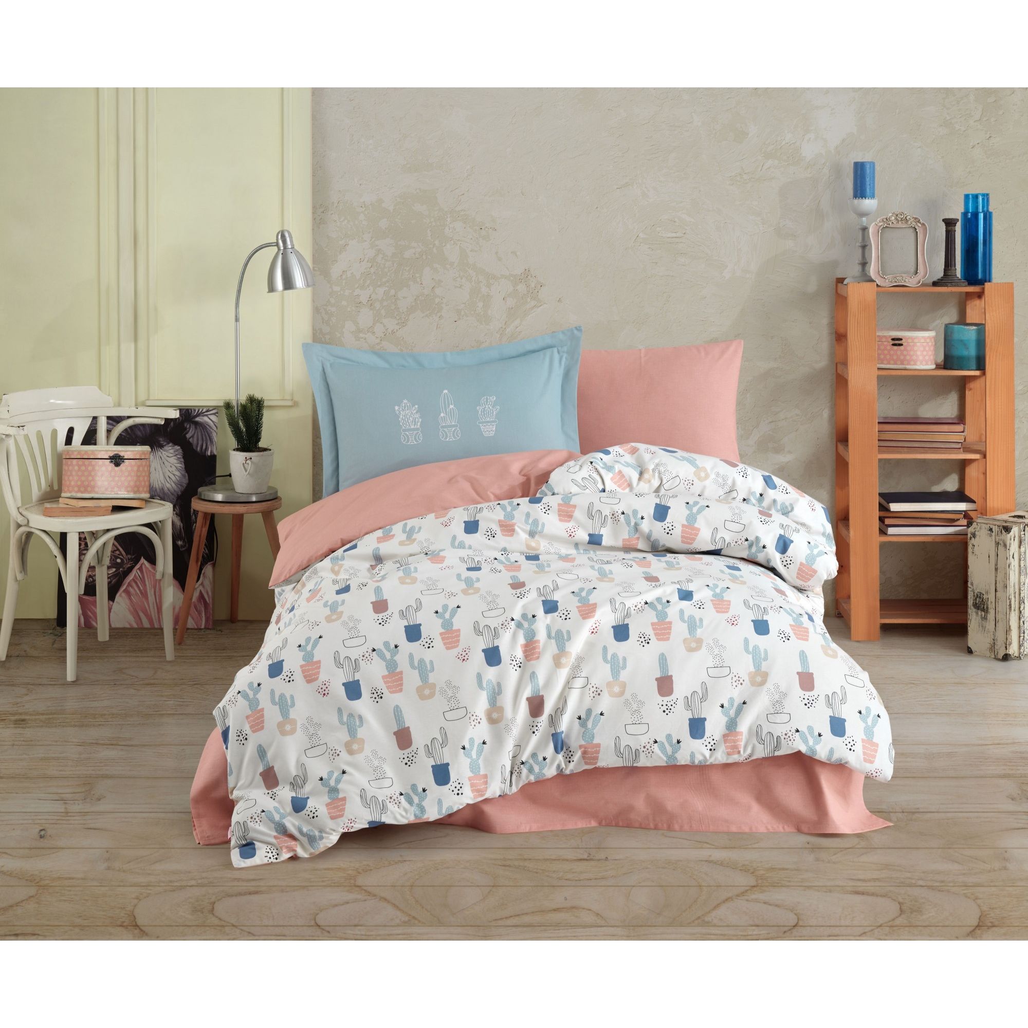 Комплект постельного белья Hobby Poplin Paradise полуторный голубой (78236_1,5) - фото 1