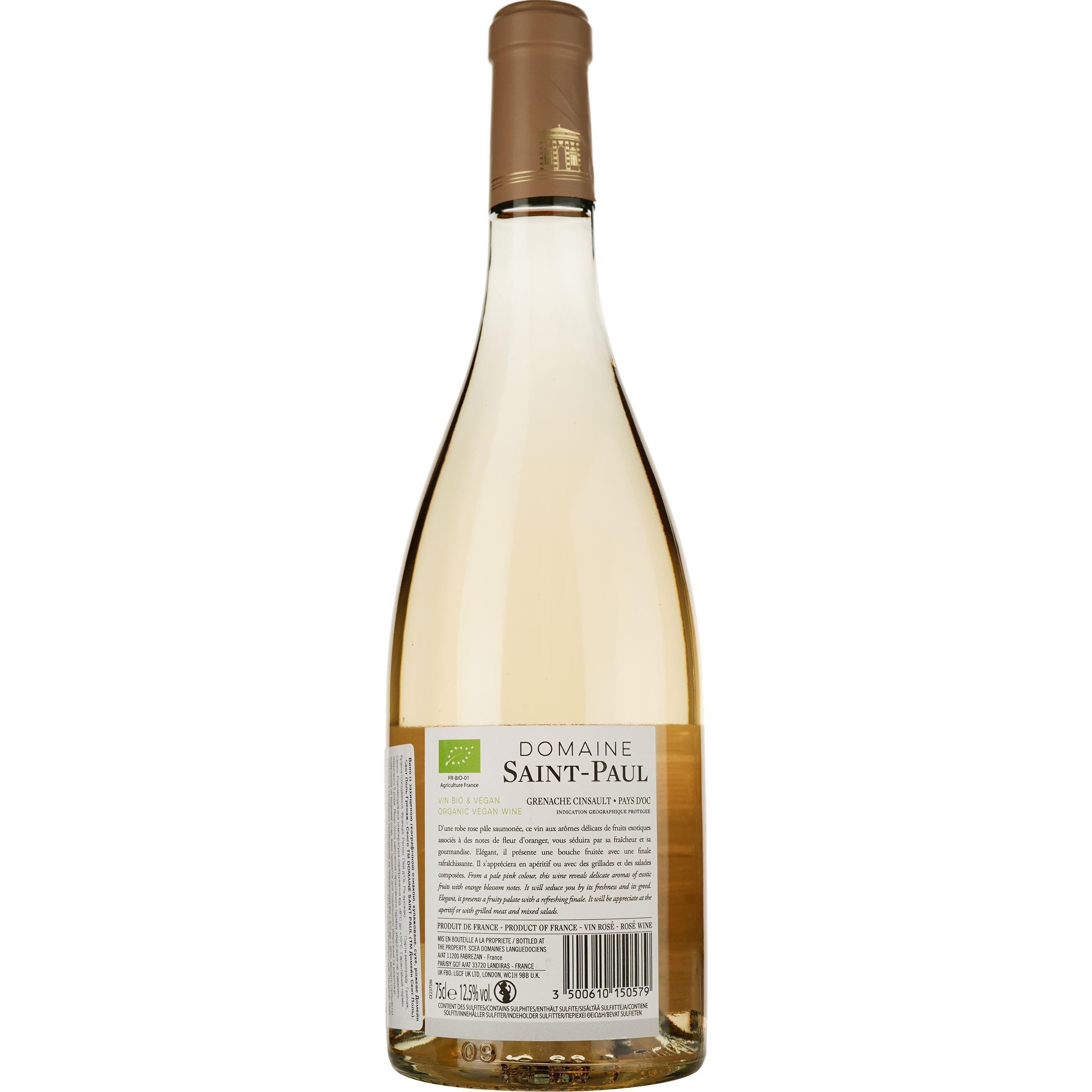 Вино Domaine Saint Paul Grenache Cinsault IGP Pays d'Oc 2022 розовое сухое 0.75 л - фото 2