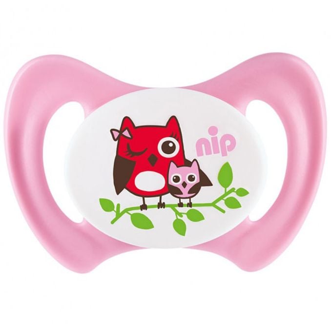 Пустышка Nip Miss Dent №3 Совы, 13-32 мес., розовый (31802) - фото 1