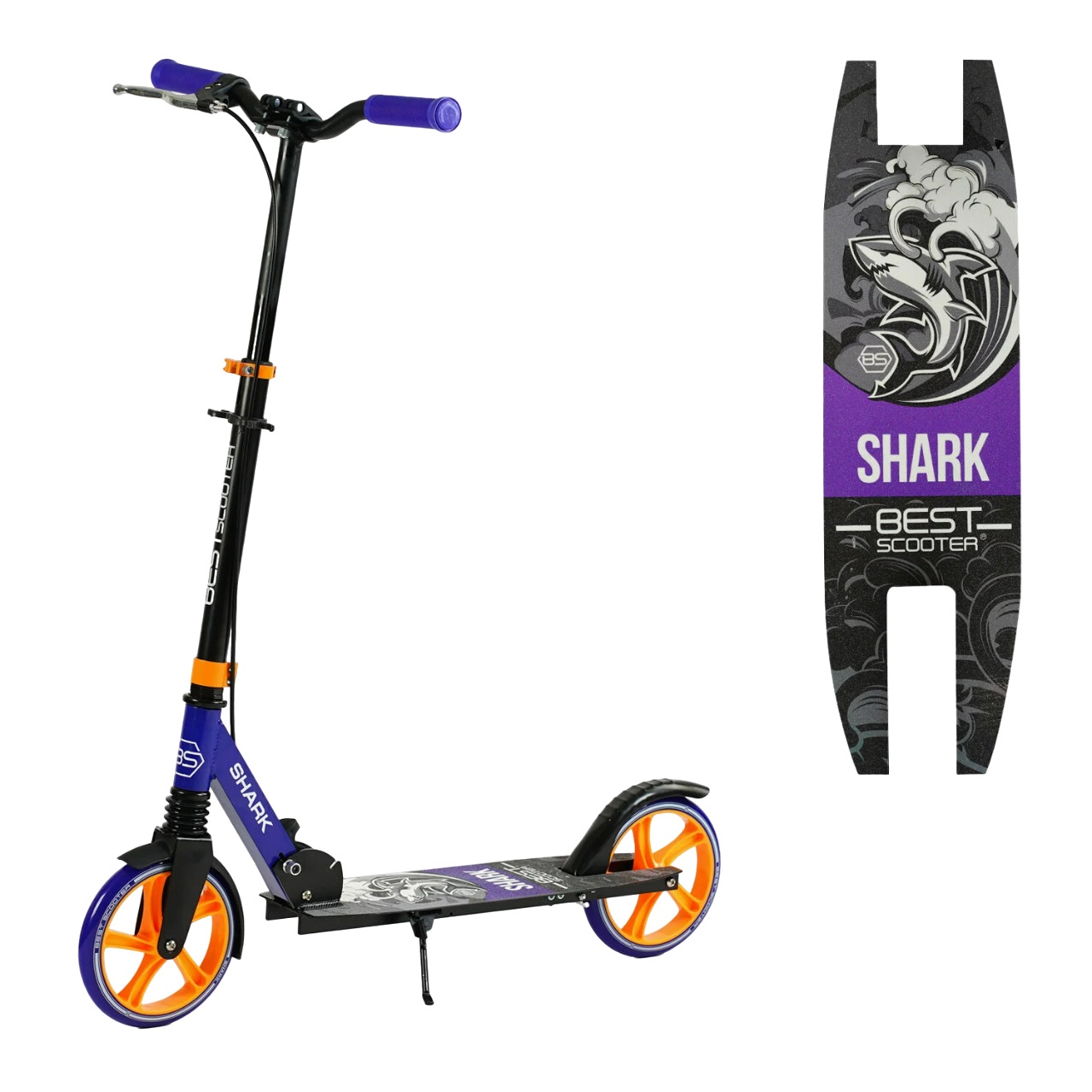 Самокат Best Scooter 77-99.5х53х15 см Чорно-фіолетовий 000283554 - фото 2