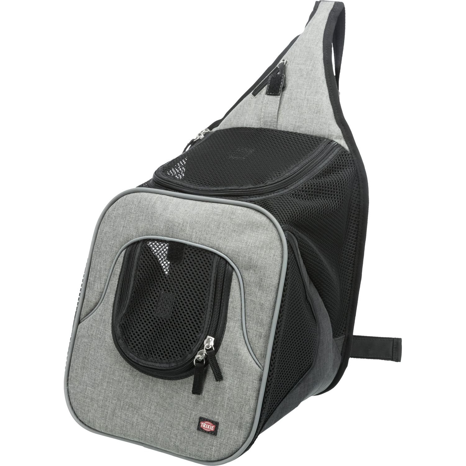 Рюкзак-переноска для собак Trixie Savina, поліестер, фронтальний, до 10 кг, 30х33х26 см, чорний з сірим - фото 1