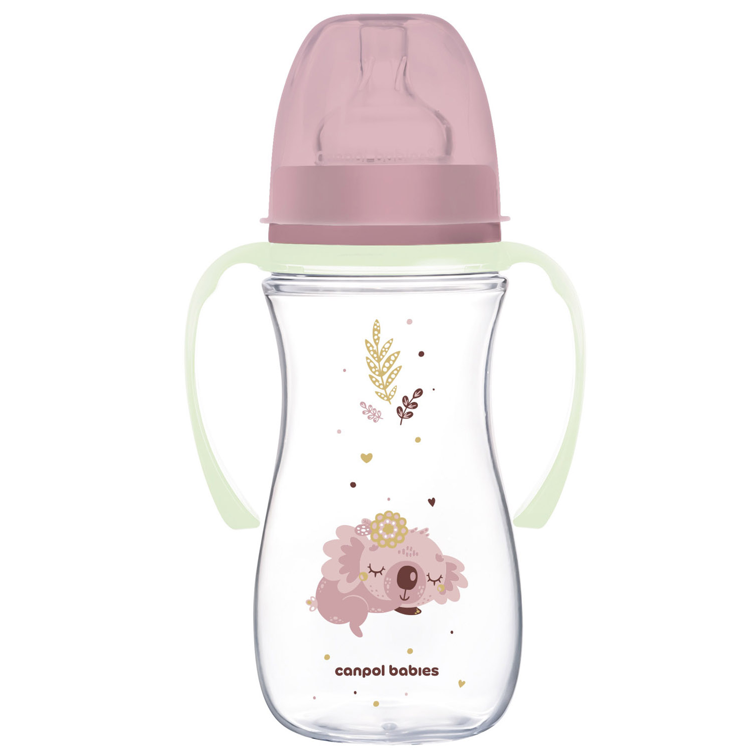 Бутылочка для кормления Canpol babies Easystart Sleepy Koala, антиколиковая, 300 мл, розовая (35/238_pin) - фото 1