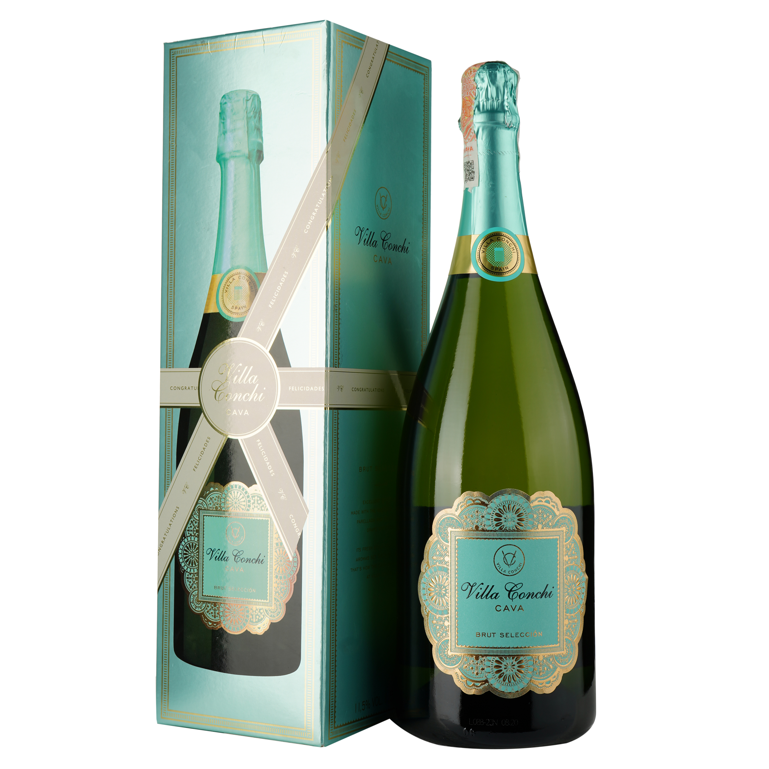 Вино игристое Villa Conchi Cava Brut Seleccione, 11,5%, 1,5 л (780250) - фото 1