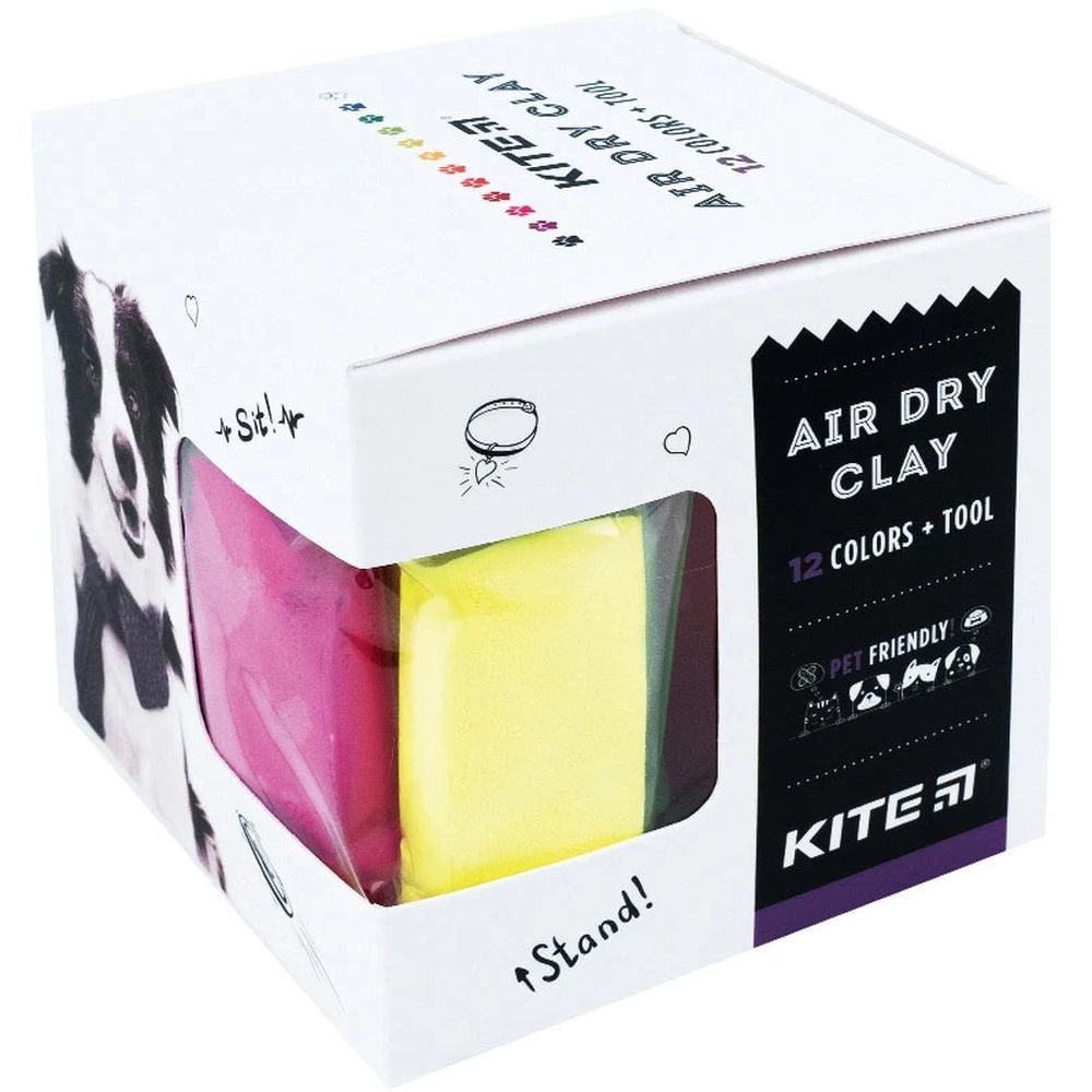 Пластилін повітряний Kite Dogs 12 кольорів з формочкою (K22-135) - фото 1