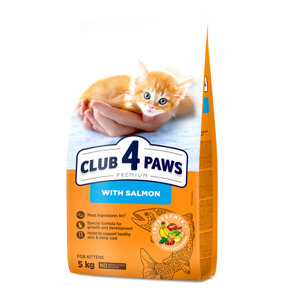 Сухий корм Club 4 Paws Premium для кошенят, з лососем, 5 кг - фото 1