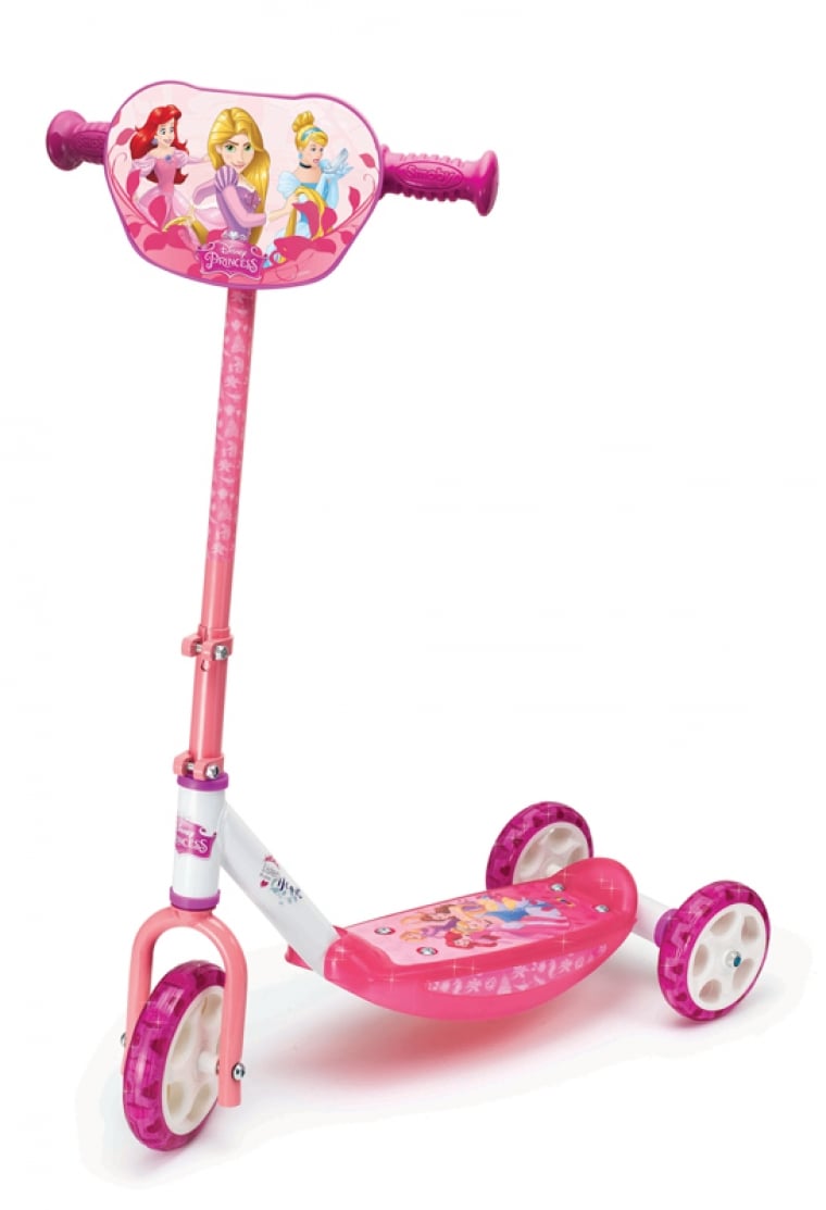 Самокат Smoby Toys Дисней Принцессы с металлической рамой, трехколесный, розовый (750153) - фото 1