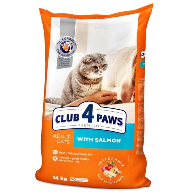 Сухой корм для кошек Club 4 Paws Premium, лосось, 14 кг (B4630501) - фото 1
