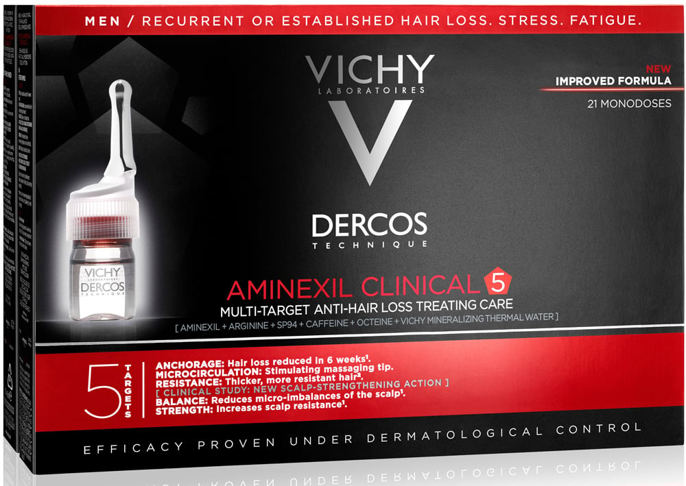 Засіб проти випадання волосся Vichy Dercos Aminexil Clinical 5, для чоловіків, 21 шт. - фото 6