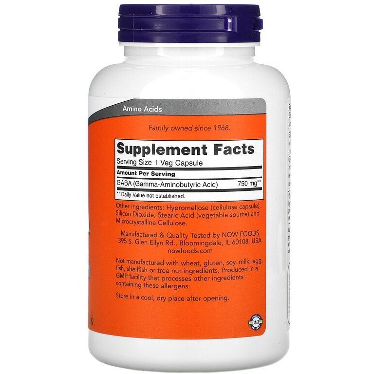 Габа Now Gaba Neurotransmitter Support 750 мг 200 капсул - фото 2