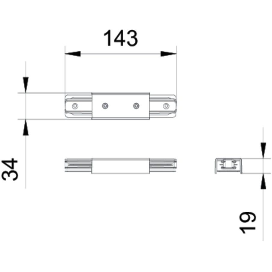 Соединитель шинопровода Philips ZCS180 1C ICP White прямой (911401560461) - фото 2