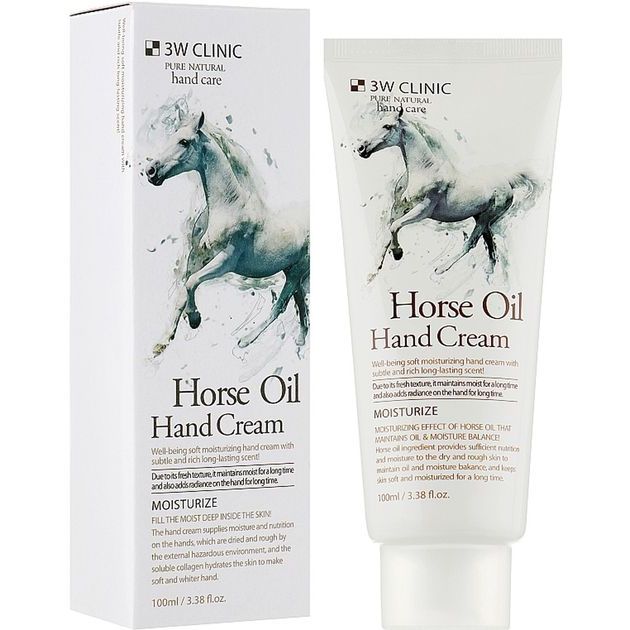 Крем для рук 3W Clinic Horse Oil Hand Cream увлажняющий с лошадиным жиром 100 мл - фото 2