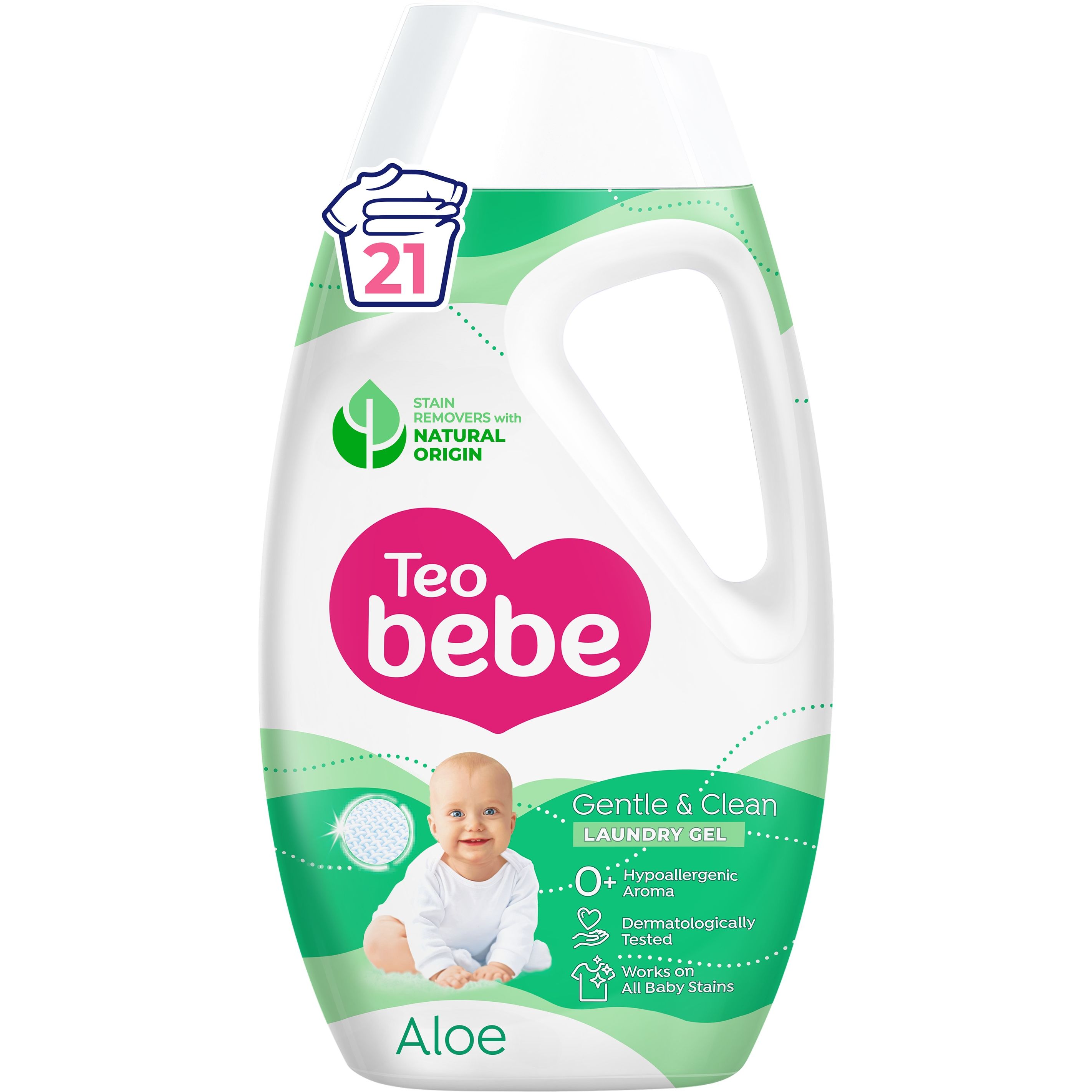 Рідкий заcіб для прання Teo Bebe Gentle & Clean Aloe дитячий 945 мл - фото 1