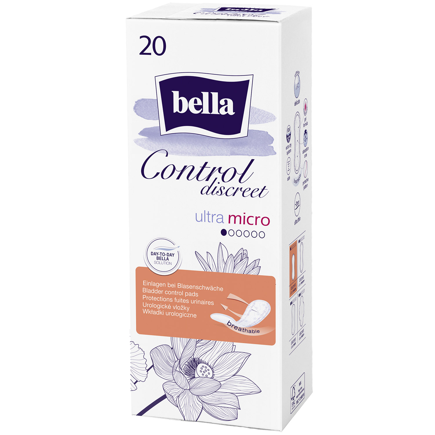 Прокладки урологічні Bella Control Discreet Ultra Micro 20 шт. - фото 1