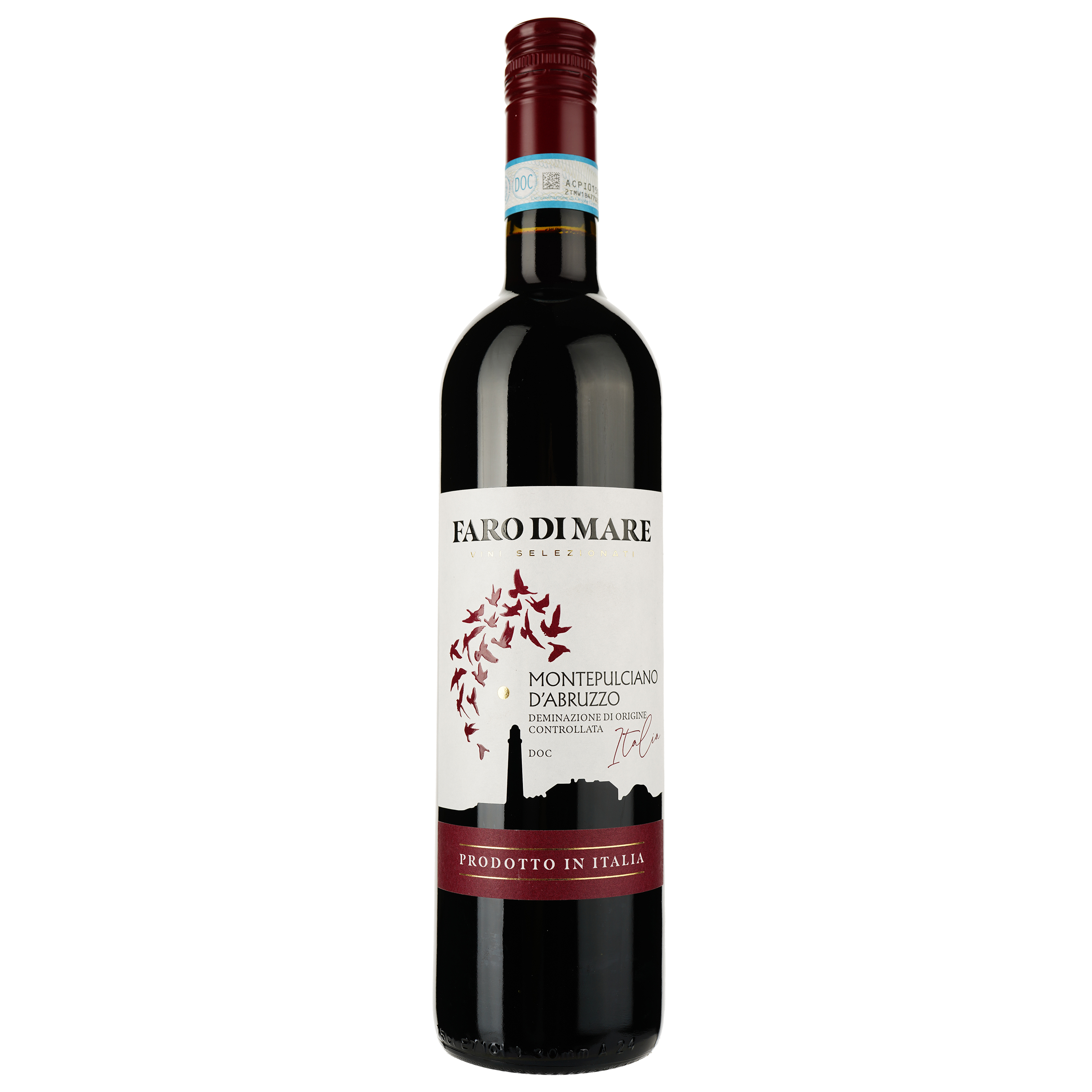 Вино Faro Di Mare Montepulciano D`Abruzzo DOC, червоне, сухе, 0.75 л - фото 1