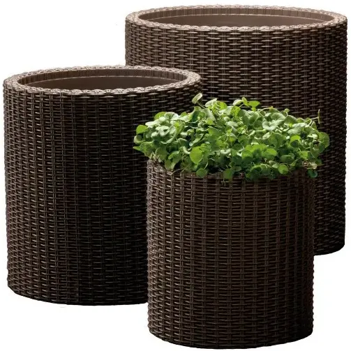 Цветочный горшок Keter S Cylinder Planter коричневый 7 л (17197934521_S) - фото 4