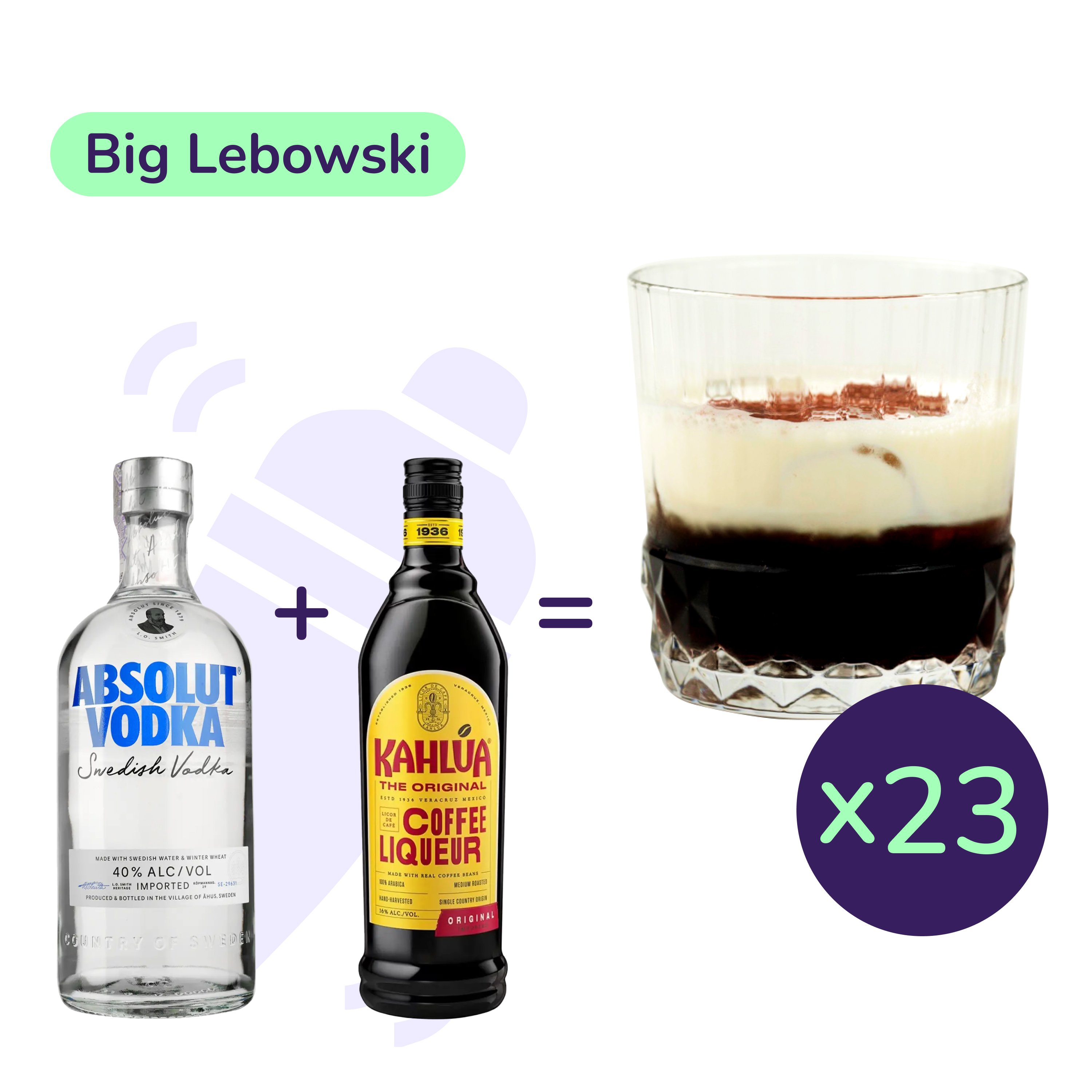 Коктейль Big Lebowski (набір інгредієнтів) х23 на основі Absolut - фото 1