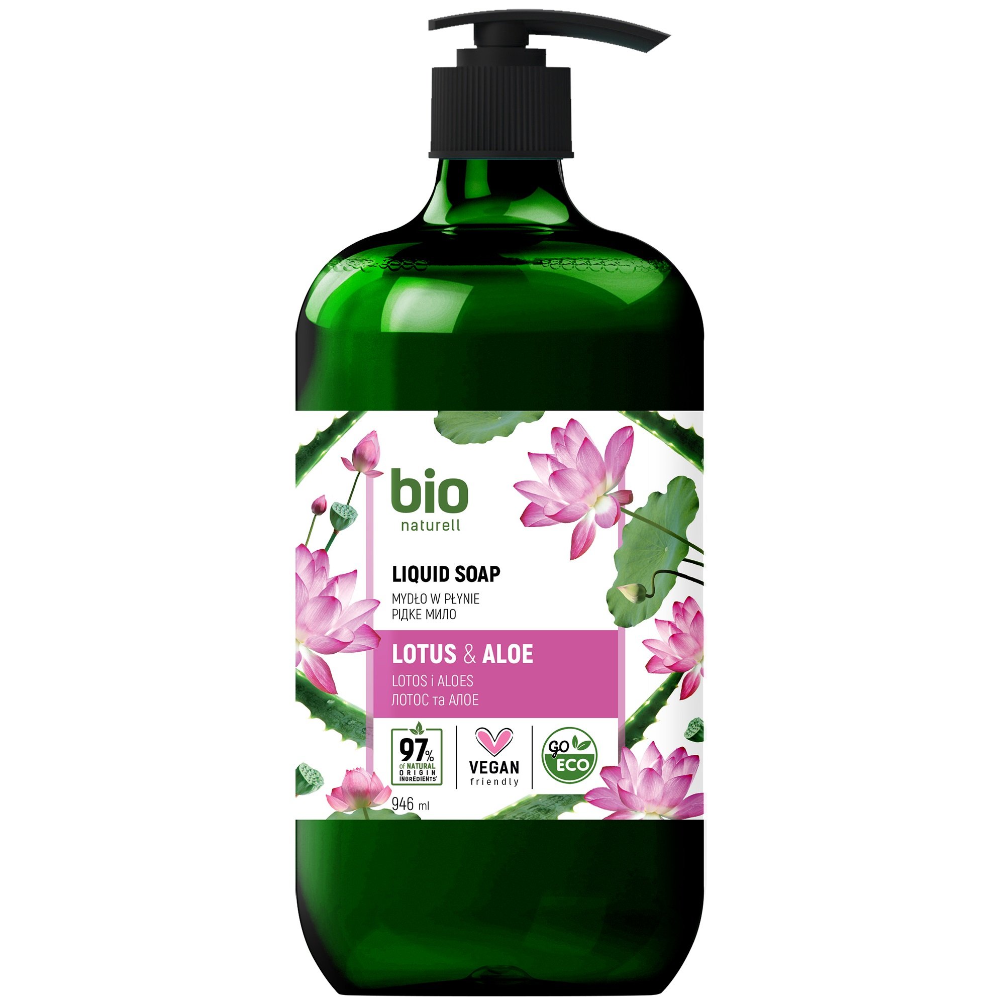 Рідке мило Bio Naturell Lotus&Aloe Liquid soap with Pump, 946 мл - фото 1