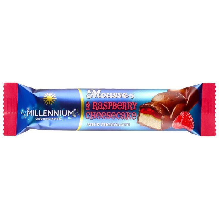 Шоколад молочный Millennium Mousse Raspberry&Cheesecake 33 г (922105) - фото 1