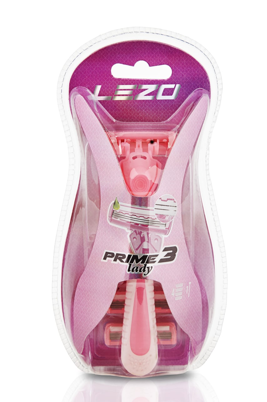 Станок для бритья Lezo Prime 3 Lady, женский, с 4 сменными касетами - фото 1