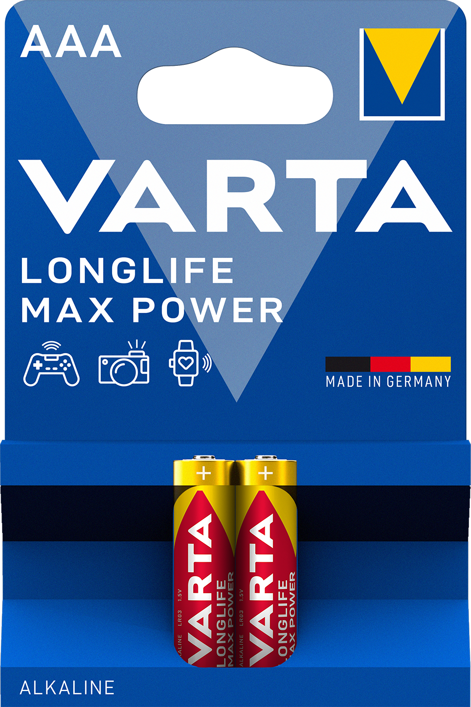 Батарейка Varta Longlife Max Power AAA Bli 2 Alkaline, 2 шт. (4703101412) - фото 1