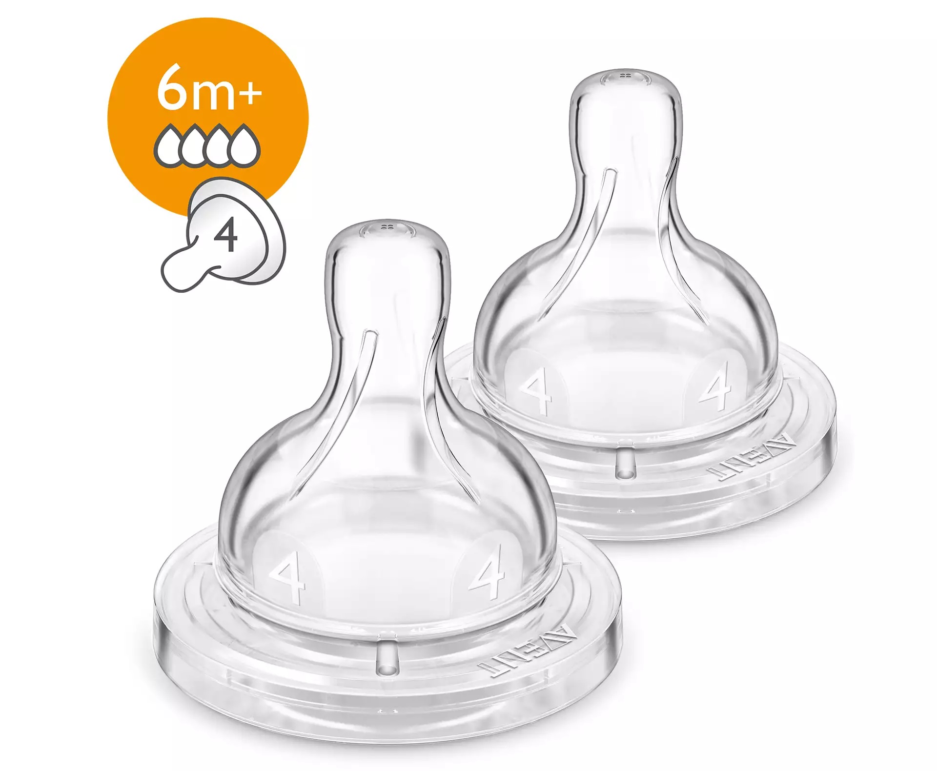 Соска силиконовая Philips Avent Anti-colic быстрый поток 6 м+, 2 шт. (SCF634/27) - фото 1