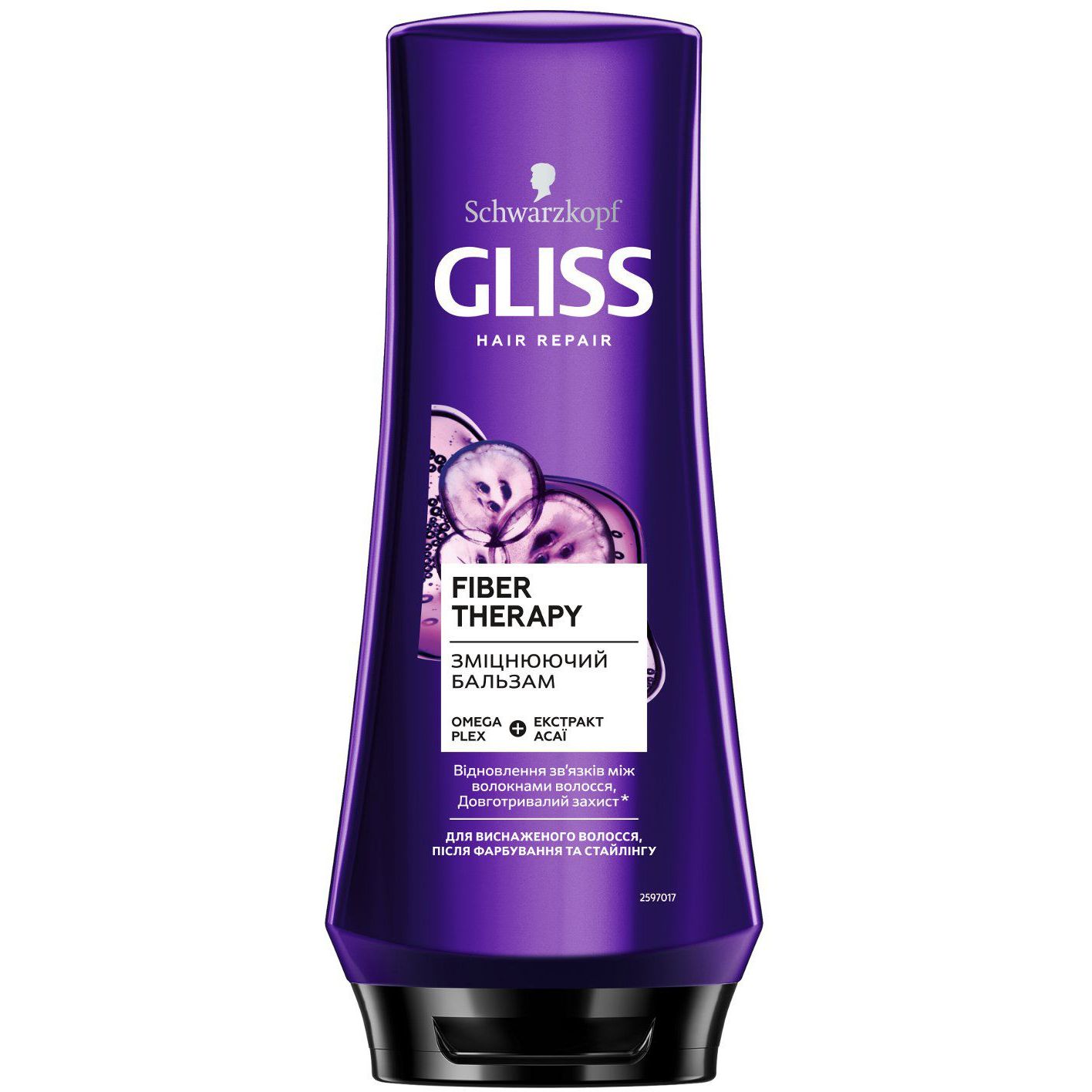 Бальзам Gliss Hair Repair Fiber Therapy для виснаженого волосся після фарбування та стайлінгу 200 мл - фото 1