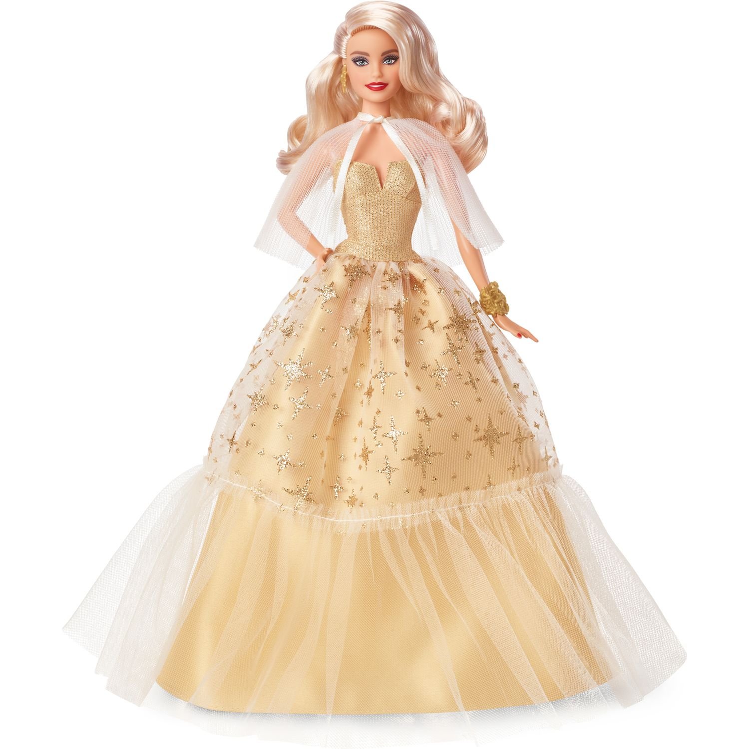 Коллекционная кукла Barbie Праздничная в роскошном золотистом платье, 30 см (HJX04) - фото 1