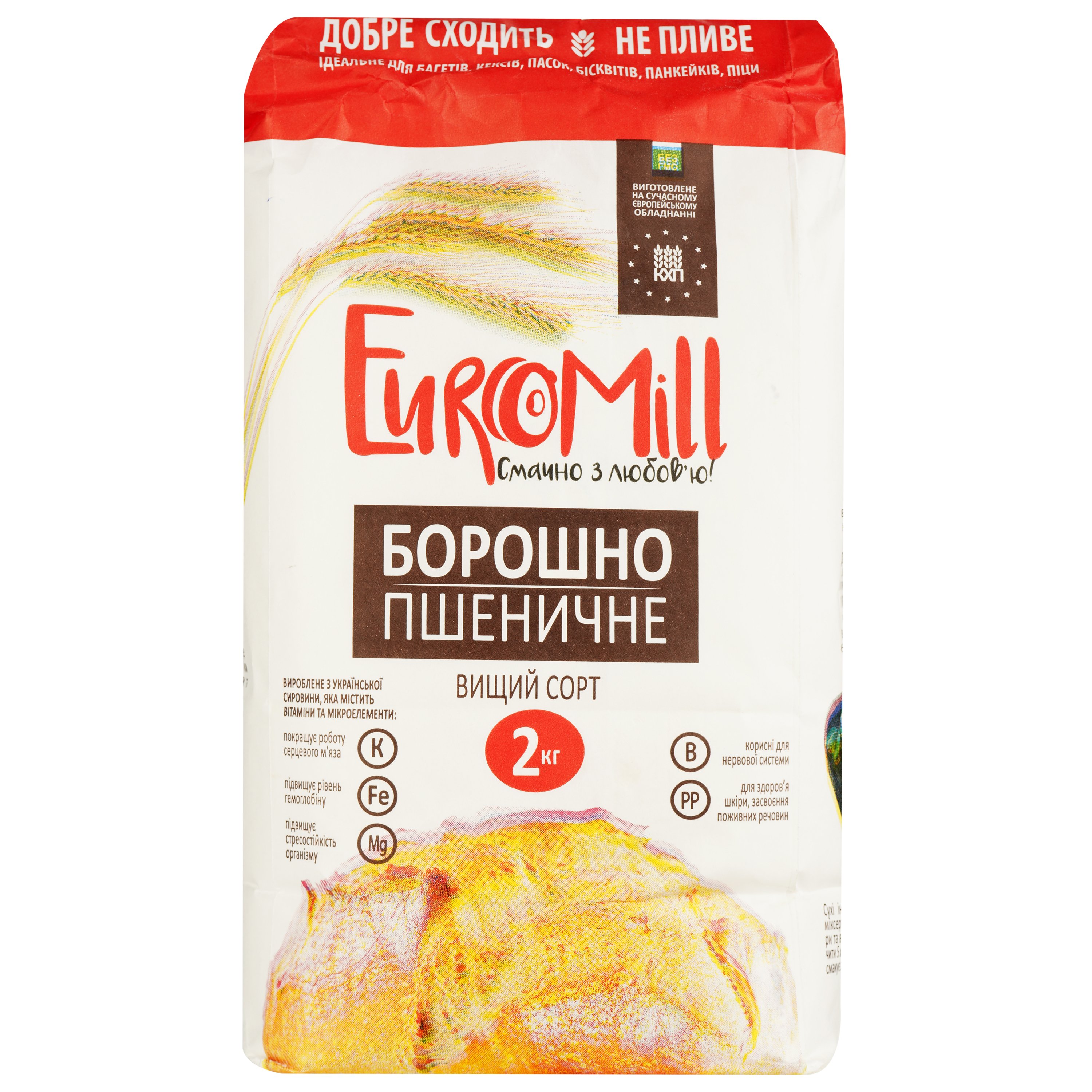 Мука пшеничная EuroMill высший сорт 2 кг (780444) - фото 2