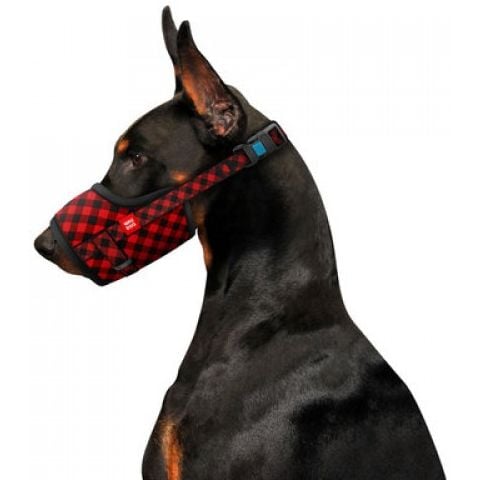 Намордник для собак Waudog Nylon Шотландка красная, пластиковый фастекс №3 (25-34 см) (5376) - фото 3