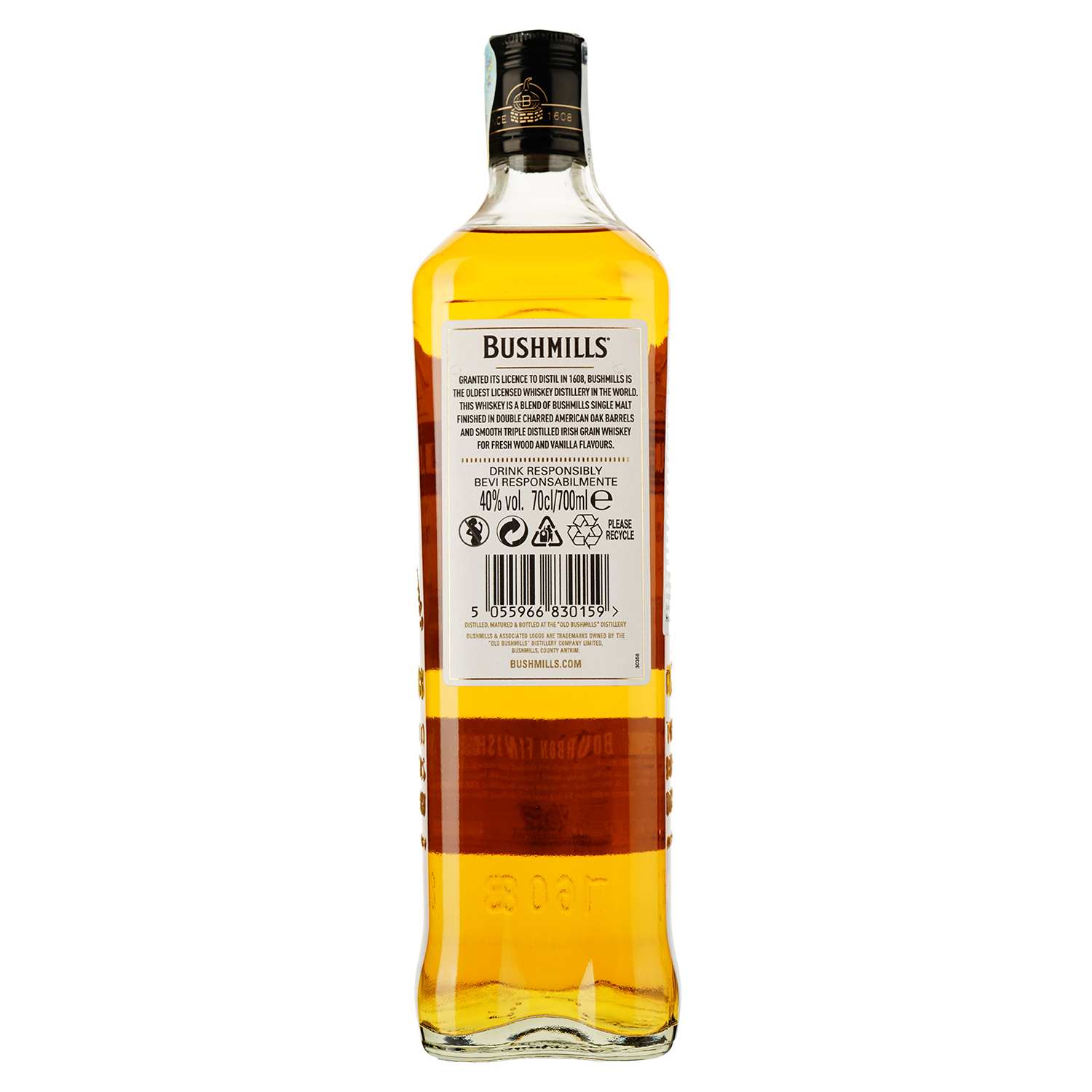 Віскі Bushmills Bourbon Finish Blended Irish Whiskey 40% 0.7 л - фото 2