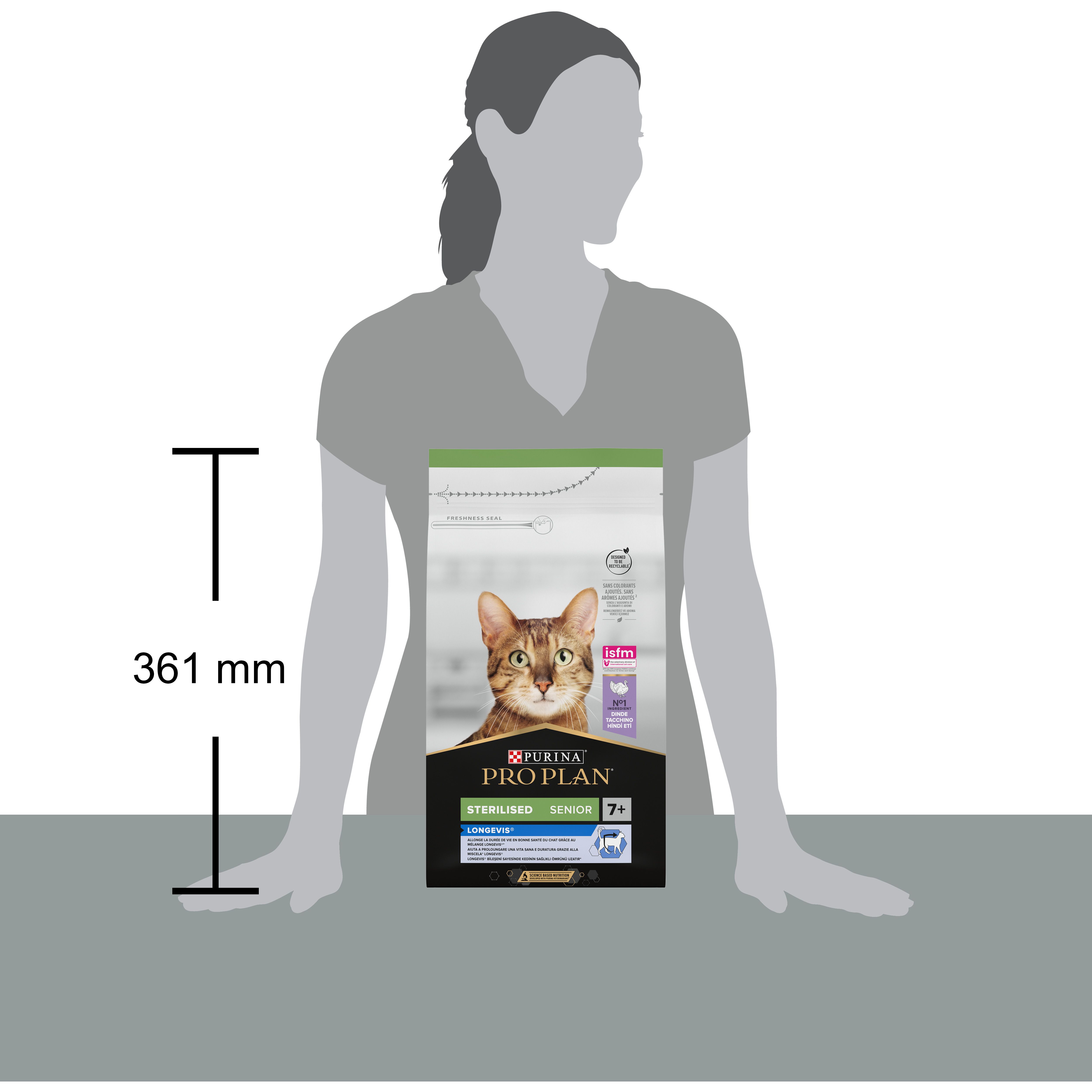Сухой корм для стерилизованных кошек старше 7 лет Purina Pro Plan Sterilised 7+, с индейкой, 1,5 кг (12369529) - фото 4