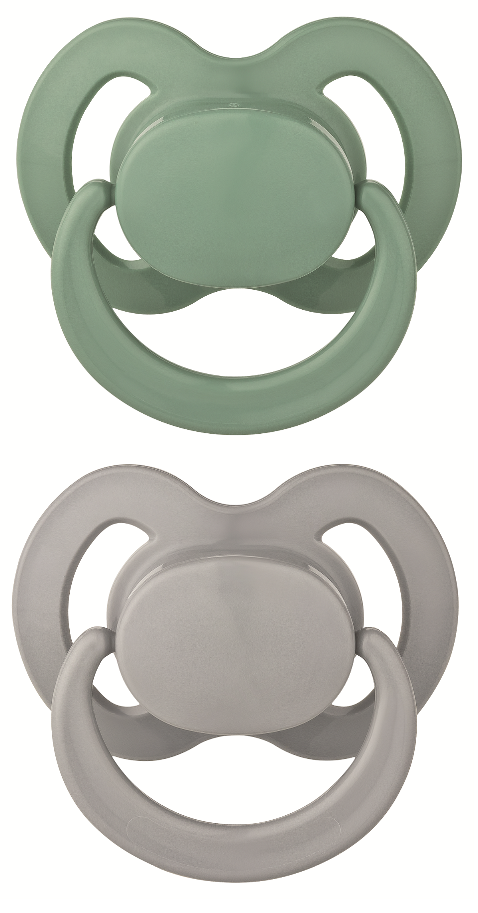 Пустушка силіконова Baby-Nova з кільцем, ортодонтична, 6-18 міс., зелений із сірим, 2шт (3962029) - фото 1