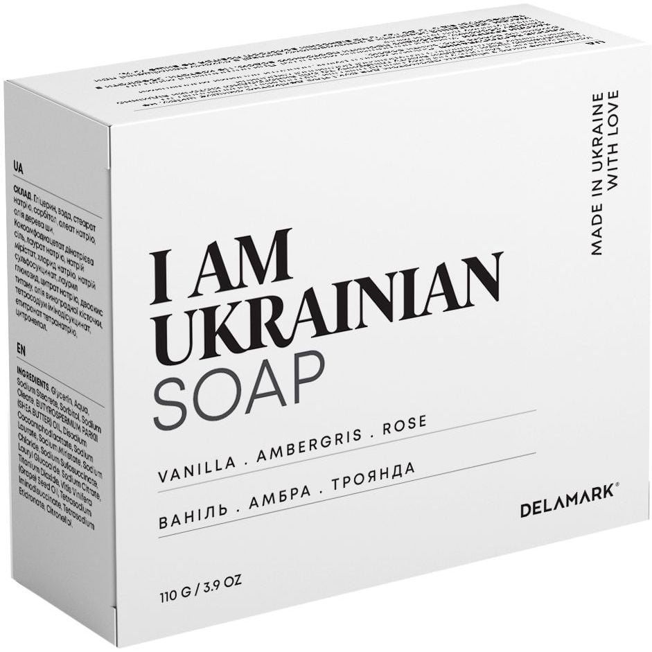 Твердое мыло DeLaMark Iamukс ароматом ванили амбры розы 110 г - фото 1