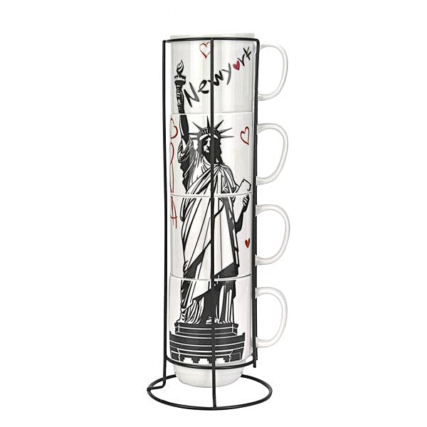 Набор чашек на металлической подставке Limited Edition New York, 5 предметов (6418255) - фото 1