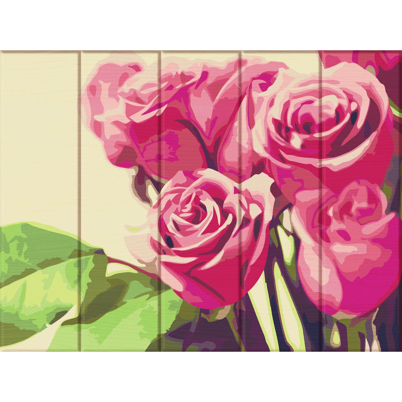 Картина по номерам на дереве Розовые розы ArtStory 30х40 см разноцветная 000169530 - фото 1