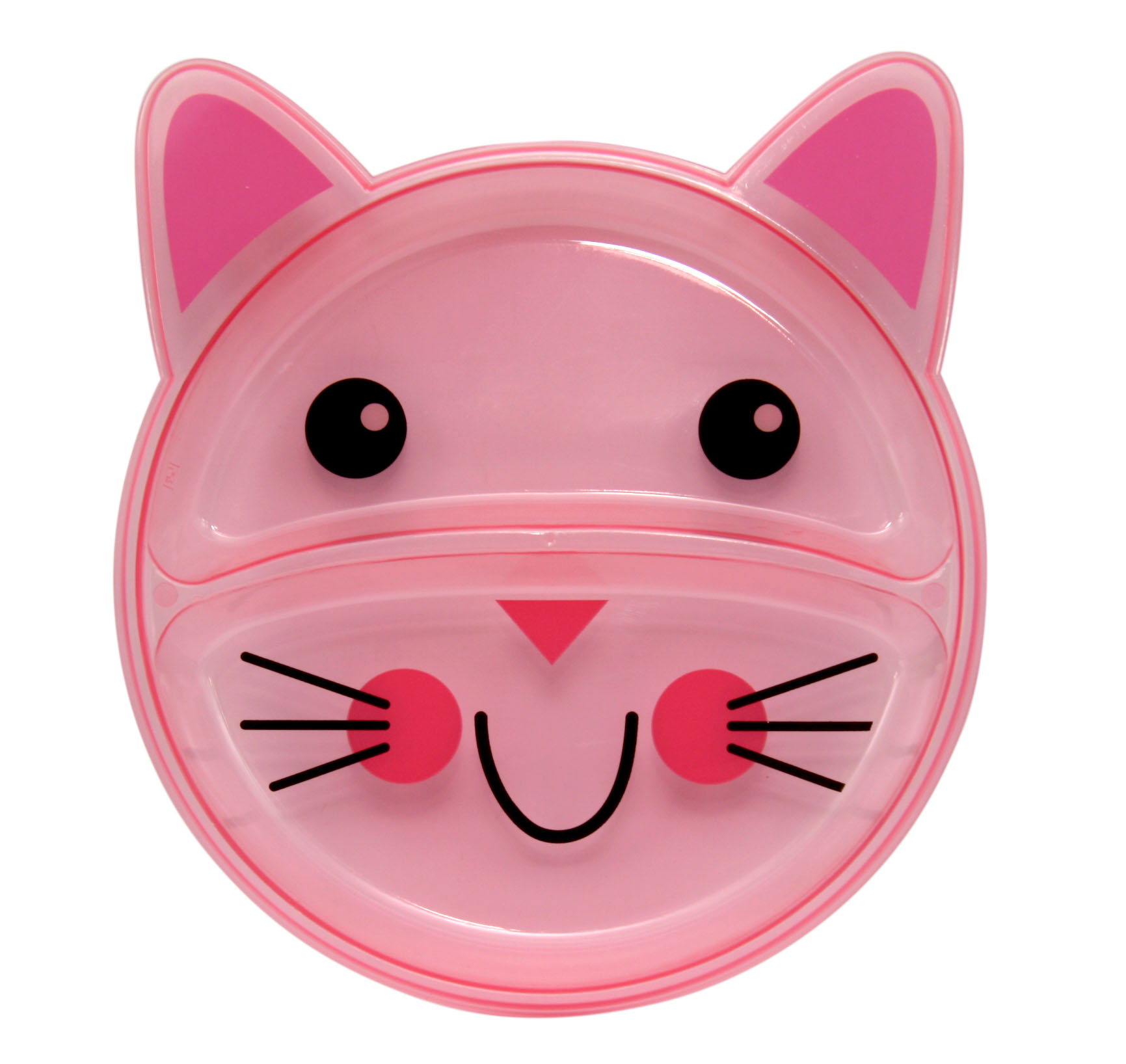 Тарелка секционная Baby Team Кот, 120 мл, розовый (6000_кот_розовый) - фото 1