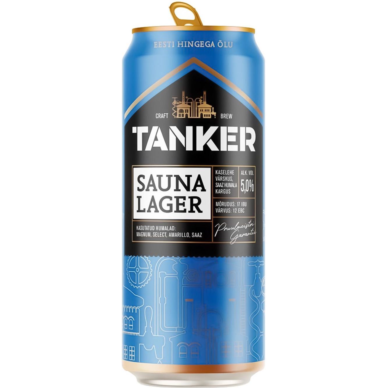Пиво Tanker Sauna Lager светлое 5% 0.5 л ж/б - фото 1