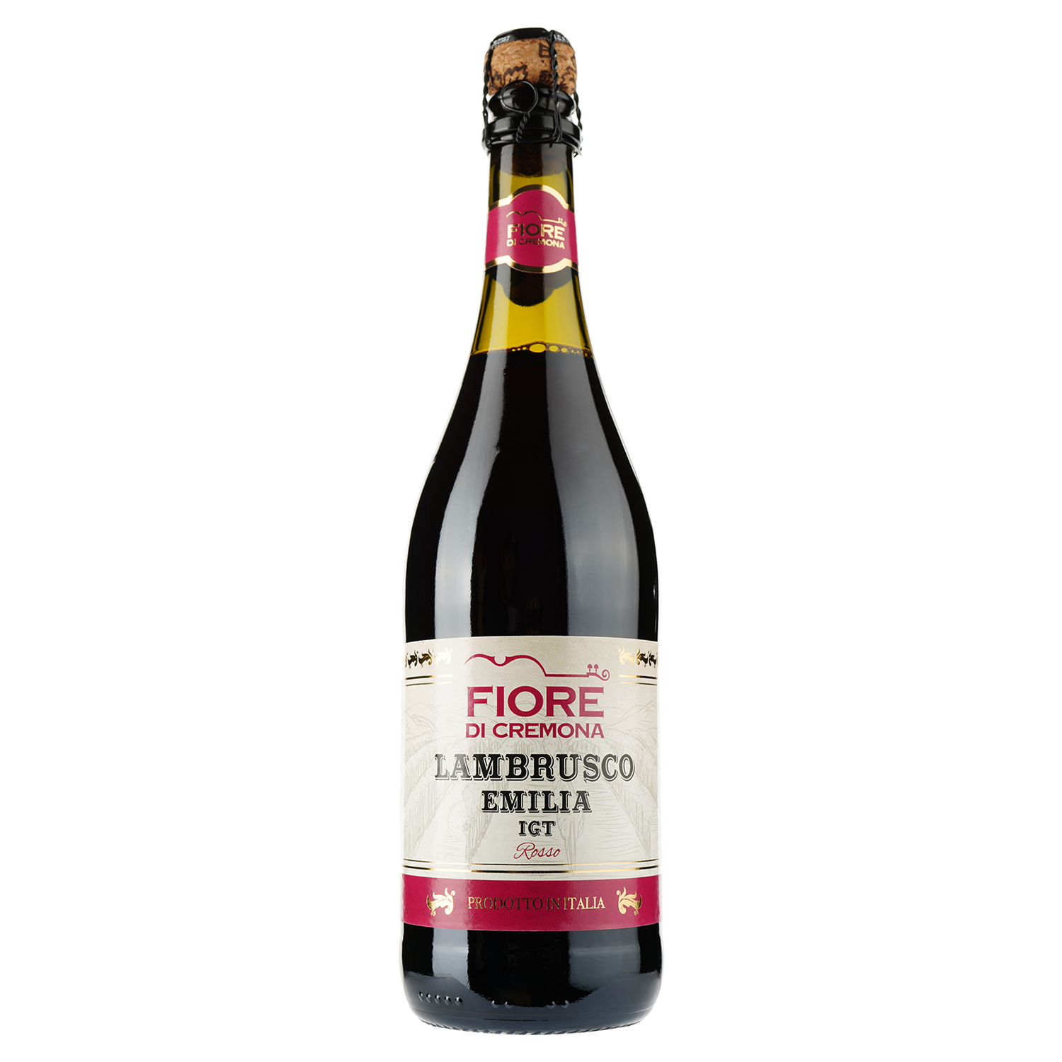 Вино игристое Fiore di Cremona Lambrusco Dell`Emilia IGT Rosso, красное, полусладкое, 0,75 л - фото 1