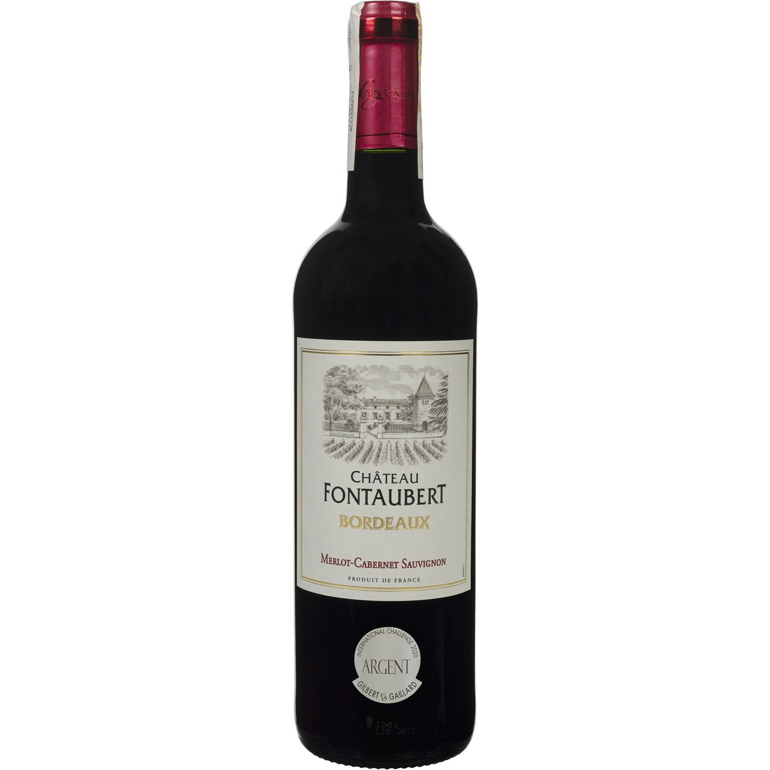 Вино Chateau Fontaubert Merlot-Cabernet Sauvignon Bordeaux, красное, сухое, 0,75 л - фото 1