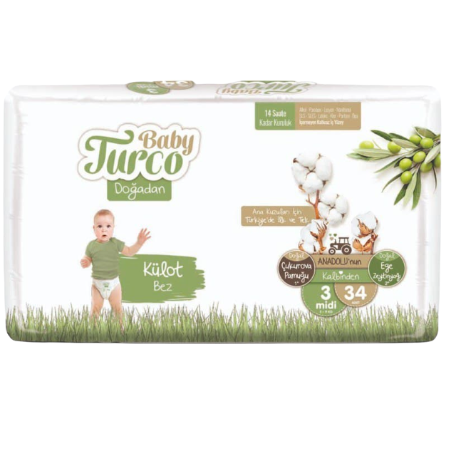 Підгузки дитячі Baby Turco 3 (5-9 кг), 34 шт. (8682241200030) - фото 1
