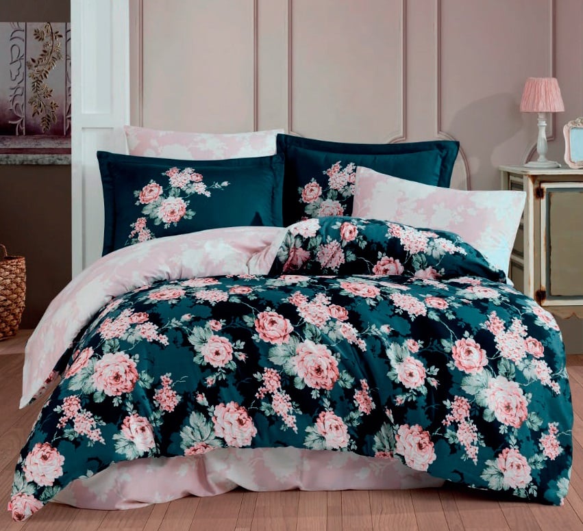 Комплект постельного белья Hobby Exclusive Sateen Adriana, 200х220, сатин, розовый (8698499154537) - фото 1